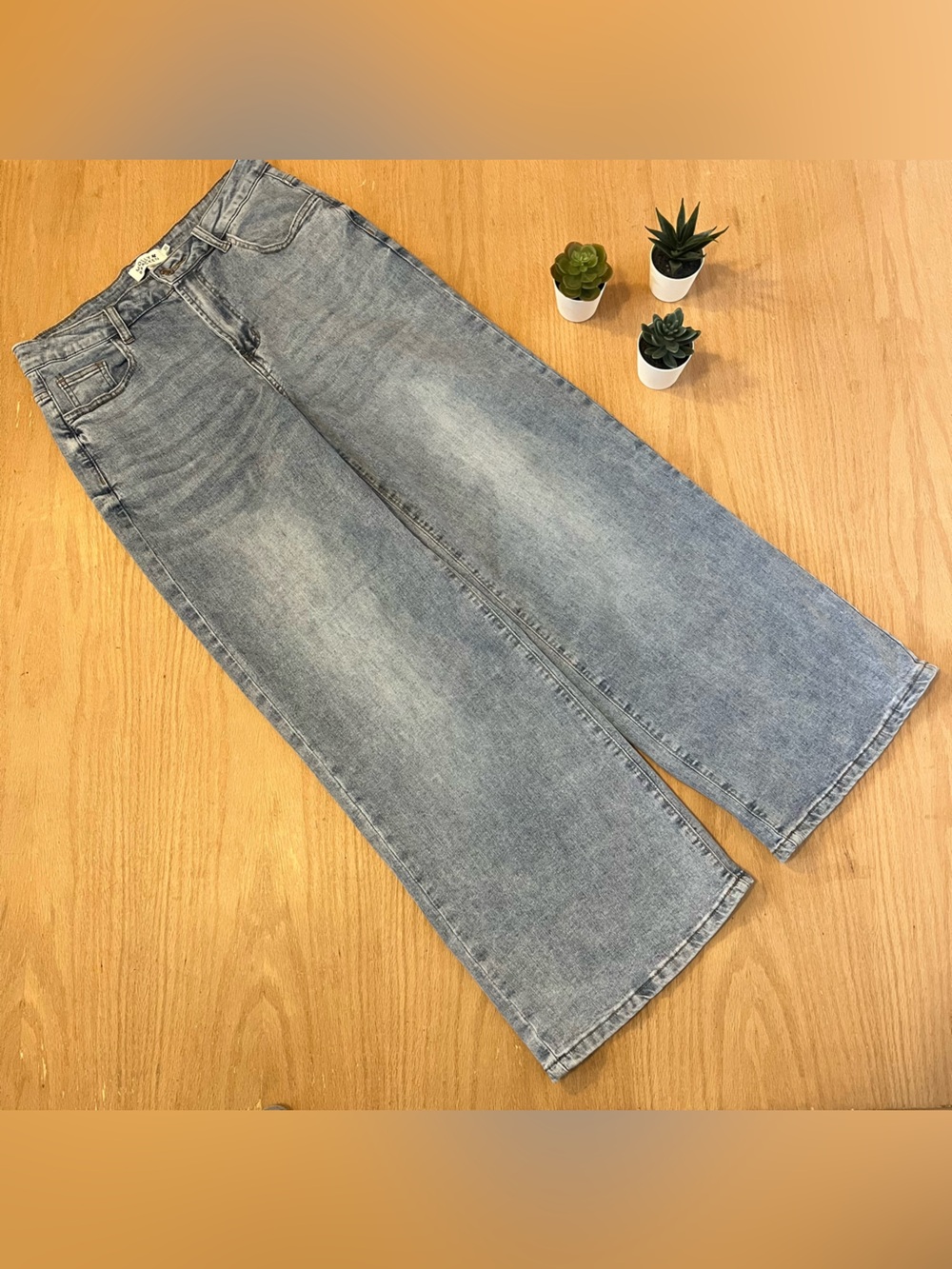 Molly Braken High Waisted Wide Leg Jeans in a Light Wash